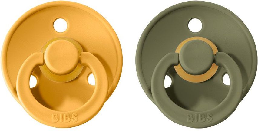 Šidítko kulaté Kaučuk 2 ks Bibs Colour Honey Bee / Olive 6-18 měsíců - obrázek 1