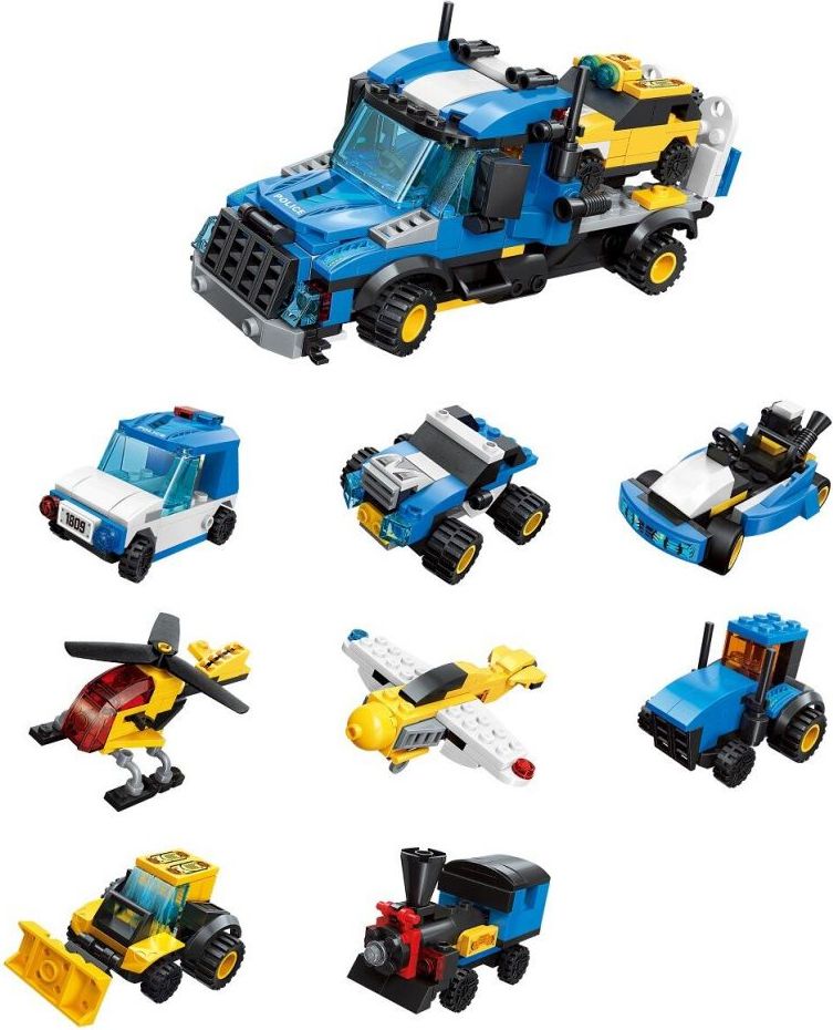 Komplet 8v1 Qman City Tow truck - obrázek 1