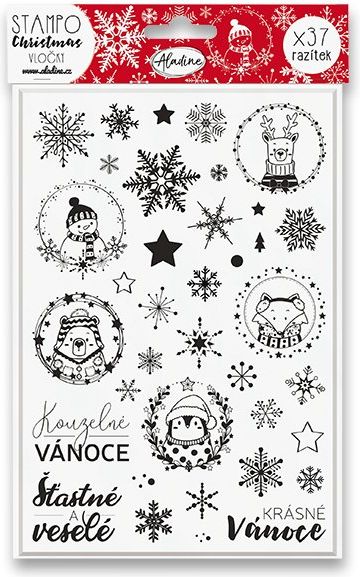 AladinE Razítka Stampo Christmas - Vločky 37 ks
