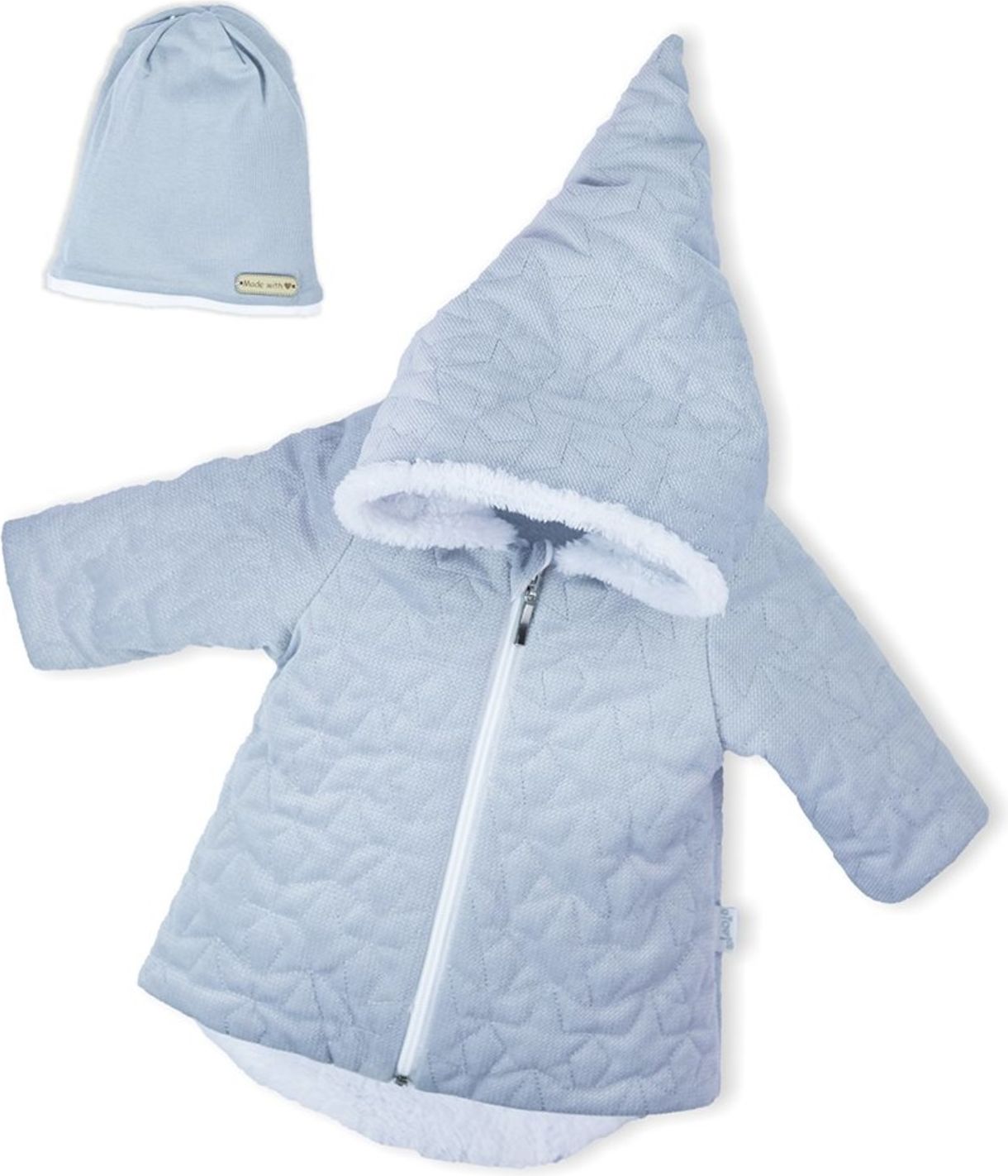 Zimní kojenecký kabátek s čepičkou Nicol Kids Winter šedý - Zimní kojenecký kabátek s čepičkou Nicol Kids Winter šedý - obrázek 1
