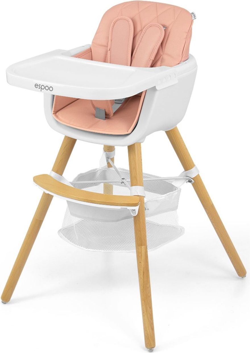 Jídelní židlička Milly Mally 2v1 Espoo růžová - obrázek 1