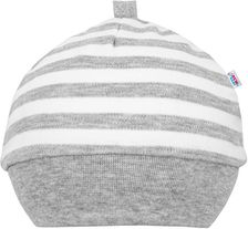 Čepička nasazovací bavlna - BABY ZEBRA proužky šedo-bílé - vel.68 - obrázek 1