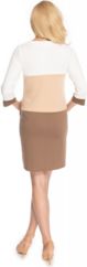 Těhotenské šaty 3/4 rukáv - ŠIROKÉ PRUHY cappuccino - BeMaaMaa  velikost L/XL - obrázek 2
