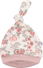 Čepice kojenecká nasazovací bavlna - FLOWERS růžová - vel.68-74 - obrázek 1