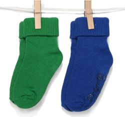 Ponožky dětské bavlna 2páry - RISOCKS zelené a tmavě modré - 10-14měs. - obrázek 1