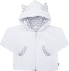 Zimní kabátek/Bundička chlupáčková - SNOWY bílá s proužky - vel.68 - obrázek 1