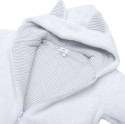 Zimní kabátek/Bundička chlupáčková - SNOWY bílá s proužky - vel.80 - obrázek 2