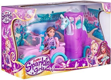 Panenka Sparkle Girlz s jeepem a přívěsem s koněm - obrázek 4