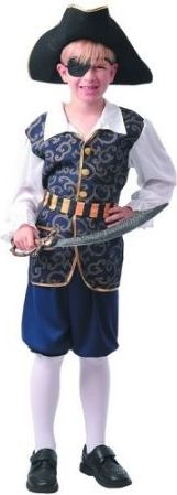 Šaty na karneval - pirát, 110 - 120 cm (kostým na karnevat - karnevalový kostým) - obrázek 1