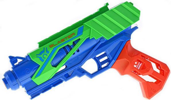 Pistole 24cm na natažení s pěnovými náboji 6ks a hmyzem jako terč v kufříku - obrázek 2