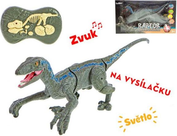 R/C dinosaurus 45cm na baterie 2,4GHz se světlem a zvukem v krabičce - obrázek 1