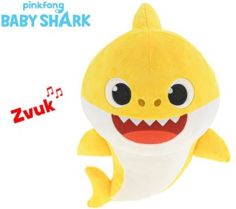 Baby Shark plyšový 28cm žlutý na baterie se zvukem 12m+ v sáčku - obrázek 1
