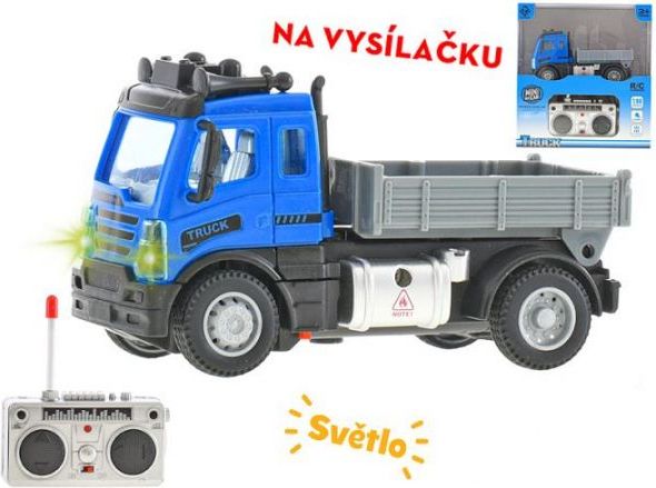 R/C auto nákladní korba 12cm 1:64 plná funkce na baterie se světlem 27MHz v krabičce - obrázek 1