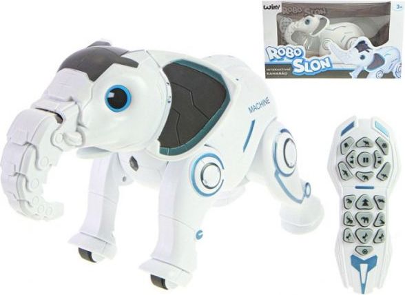 IR/C Robo-slon 33cm na baterie se světlem a zvukem v krabičce - obrázek 1