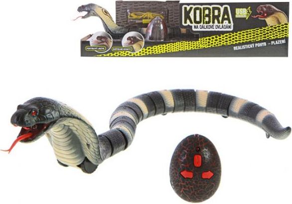 IR/C kobra 45cm šedá na baterie se světlem v krabičce - obrázek 1