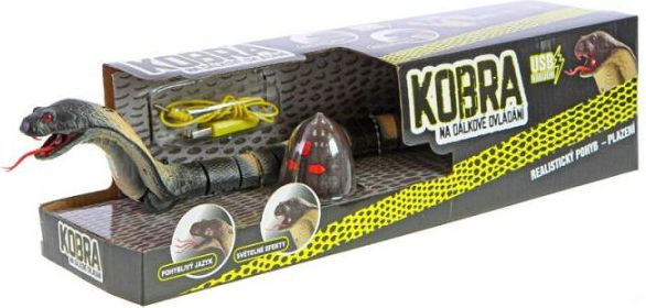 IR/C kobra 45cm šedá na baterie se světlem v krabičce - obrázek 3