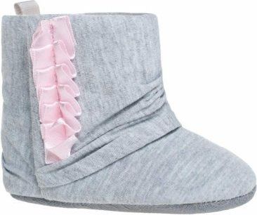 Dětské capačky/botičky BOBO BABY, šedá s růžovou, vel. 6/12m - 6/12měsíců - obrázek 1