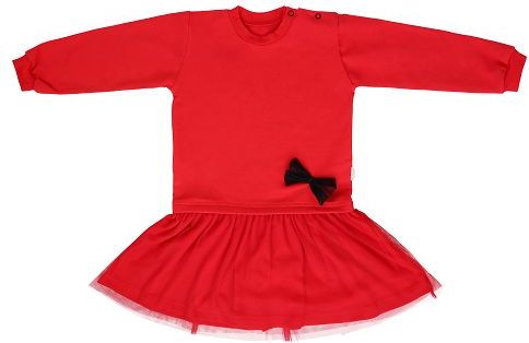 Mamatti Kojenecké šaty s týlem - červené - 68 (4-6m) - obrázek 1