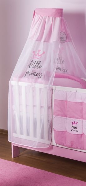 Baby Nellys 4-dílná sada mantinel s povlečením Little Princess + nebesa, růžová - 120x90 - obrázek 2