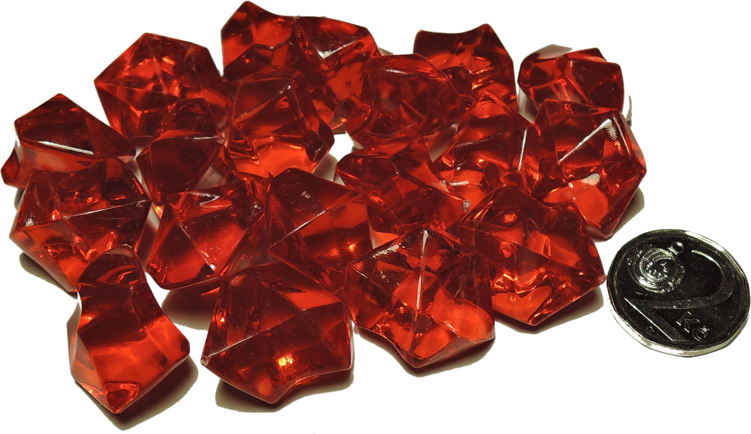 Hrací kameny - krystaly střední - červené - obrázek 1