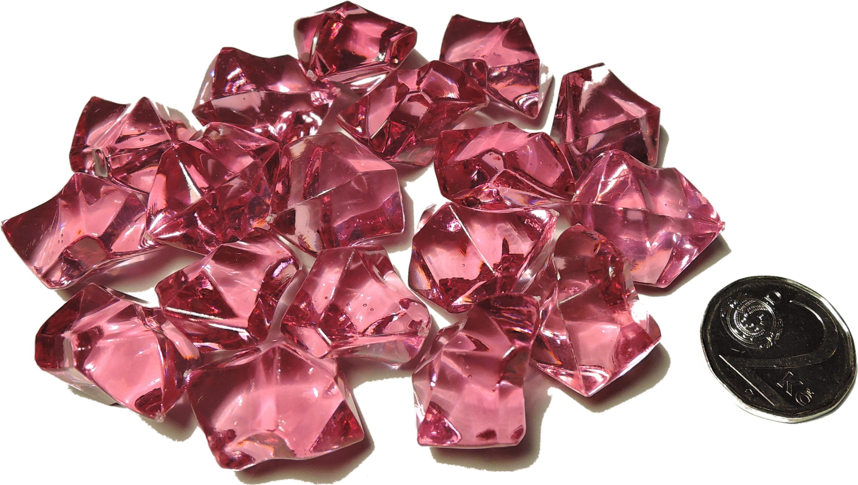 Hrací kameny - krystaly střední - tmavě růžové - obrázek 1