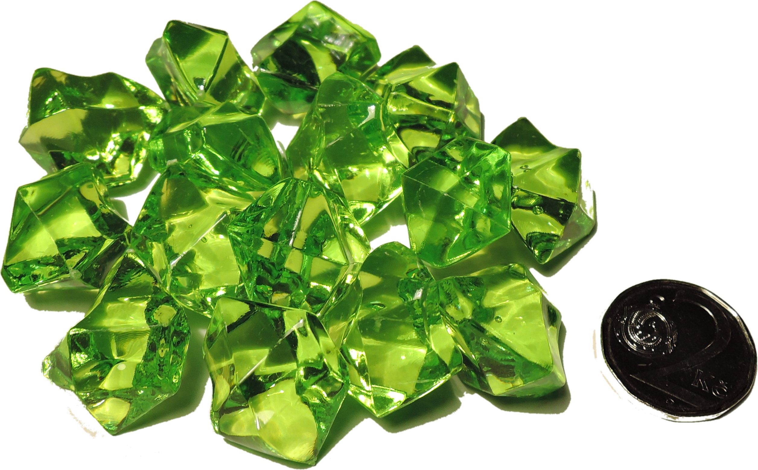 Hrací kameny - krystaly střední - jarně zelené - obrázek 1