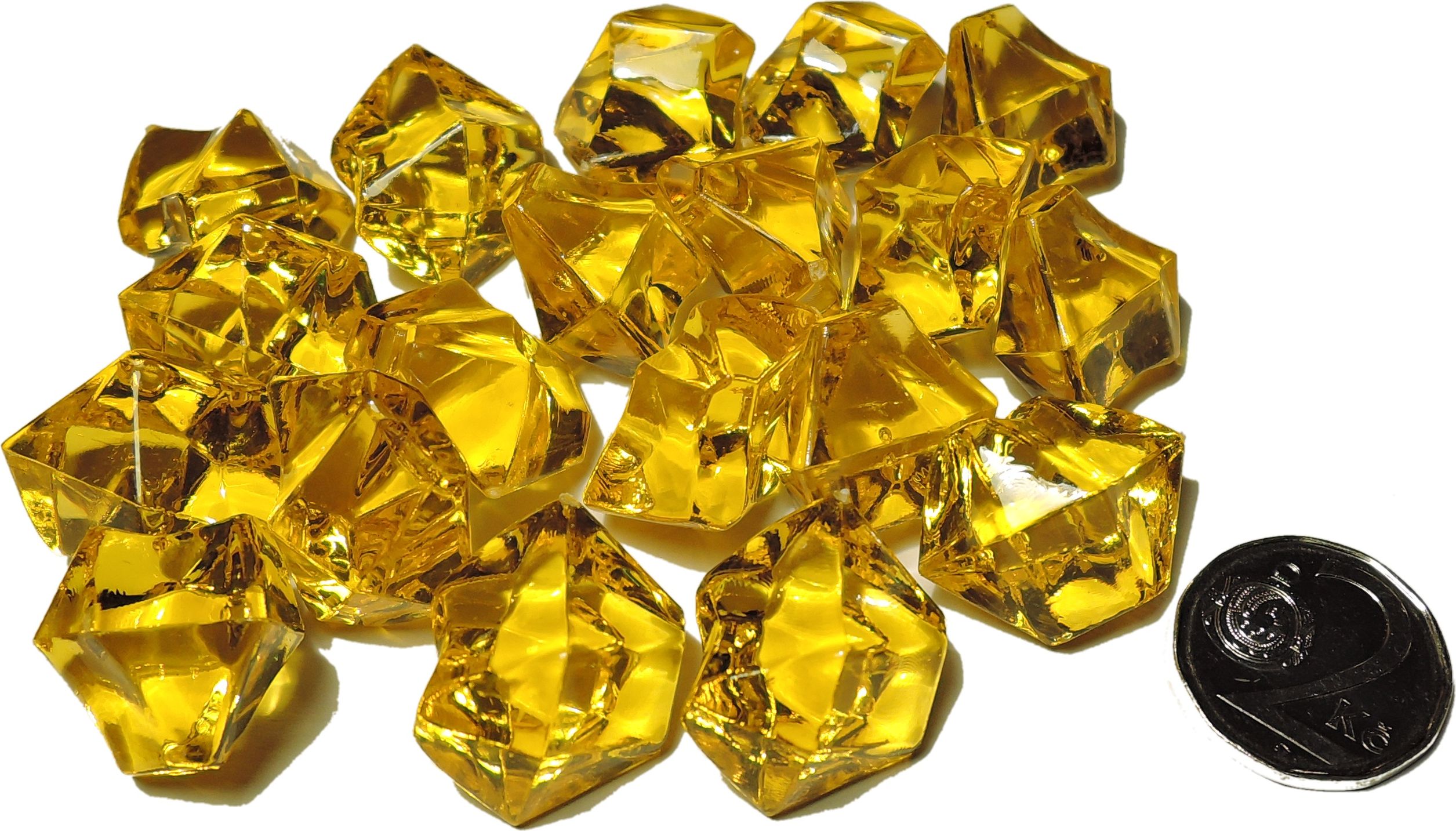 Hrací kameny - krystaly střední - zlatý jantar - obrázek 1