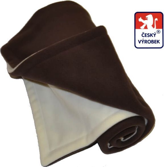 Dětská deka do kočárku Dětský svět fleece dvojitá brown/cream - obrázek 1
