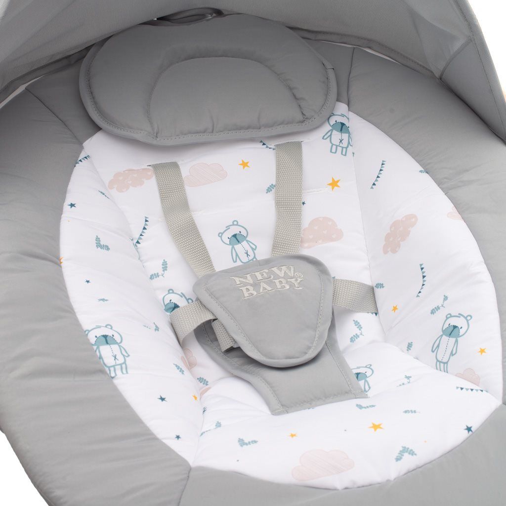 NEW BABY Kojenecletní body Koala Summertime rabbit Varianta: Dětské houpací lehátko NEW BABY TEDDY PLUS s vibrací - šedá - obrázek 6