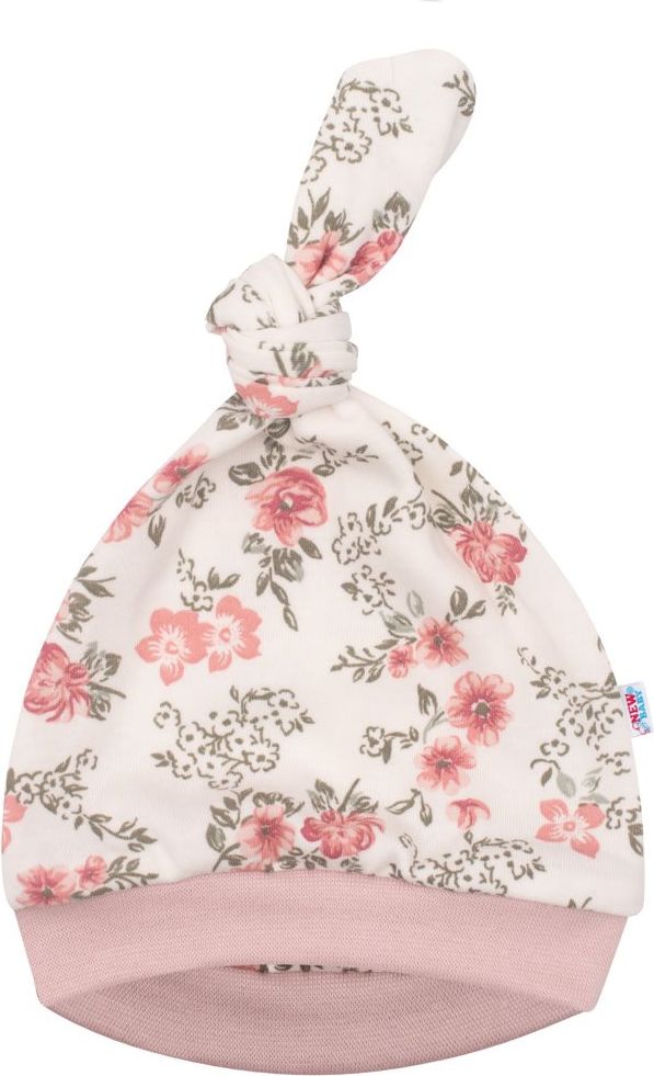 Kojenecká čepička New Baby Flowers Varianta: růžová/56/62 - obrázek 1