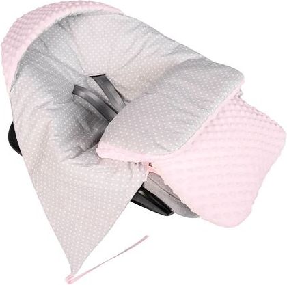 Zavinovačka s kapucí do autosedačky Tesoro - pink/grey - obrázek 1