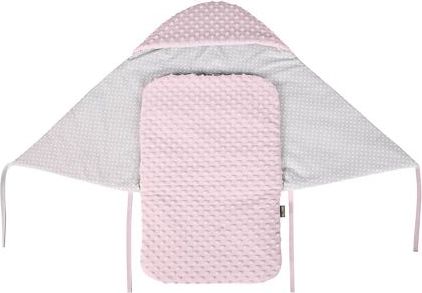 Zavinovačka s kapucí do autosedačky Tesoro - pink/grey - obrázek 3