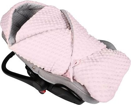 Zavinovačka s kapucí do autosedačky Tesoro - pink/grey - obrázek 4