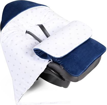 Zavinovačka s kapucí do autosedačky Tesoro - navy/grey stars - obrázek 1