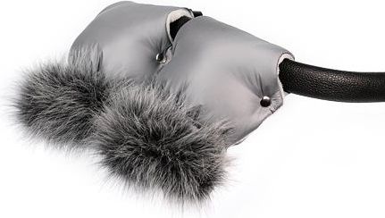 Rukavice na kočárek Tesoro - steel grey + light grey - obrázek 2