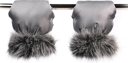 Rukavice na kočárek Tesoro - steel grey + light grey - obrázek 3