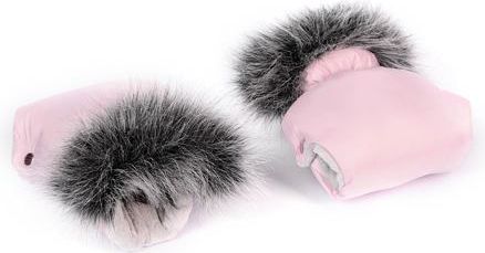 Rukavice na kočárek Tesoro - light pink + light grey - obrázek 1