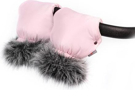 Rukavice na kočárek Tesoro - light pink + light grey - obrázek 2