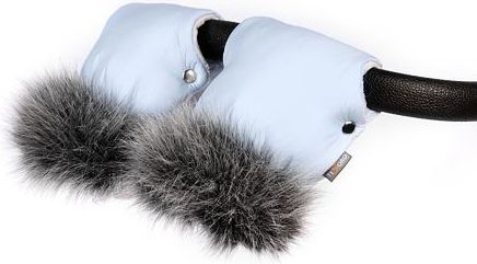 Rukavice na kočárek Tesoro - light blue + light grey - obrázek 2