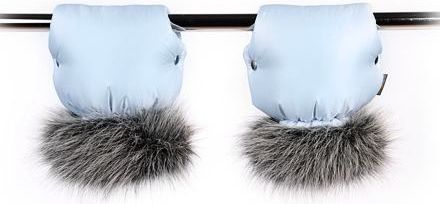 Rukavice na kočárek Tesoro - light blue + light grey - obrázek 3