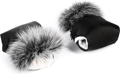 Rukavice na kočárek Tesoro - black + light grey - obrázek 1