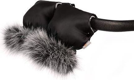 Rukavice na kočárek Tesoro - black + light grey - obrázek 2