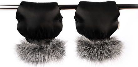 Rukavice na kočárek Tesoro - black + light grey - obrázek 3
