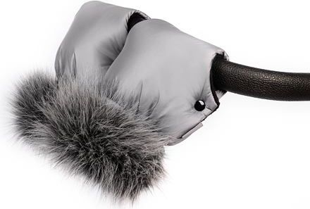 Rukavice na kočárek Tesoro - steel grey + black - obrázek 2
