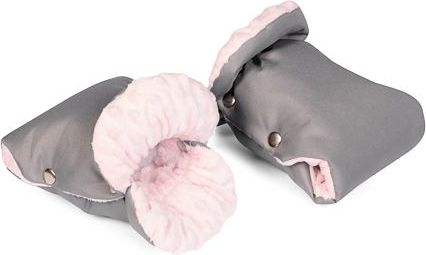 Tesoro rukavice na kočárek grey + pink - obrázek 1