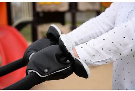 Tesoro rukavice na kočárek eco leather black - obrázek 2