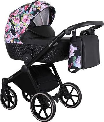 Kočárek Kunert Talisman 2021 dvojkombinace - black/flowers - obrázek 1