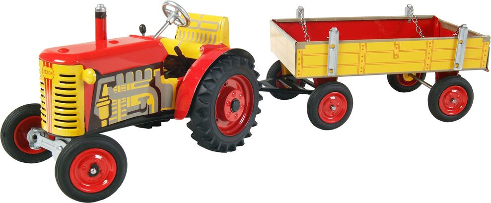 KOVAP Traktor ZETOR s valníkem - červený - kovové disky kol - obrázek 1
