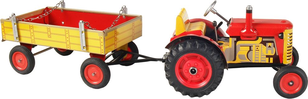 Kovap Traktor ZETOR s valníkem červený – plastové disky kol - obrázek 1