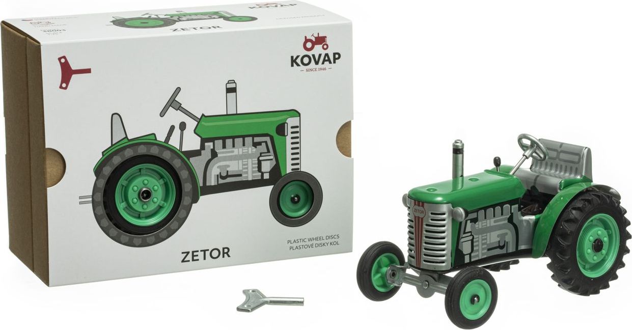 Kovap Traktor ZETOR zelený plastové disky - obrázek 4
